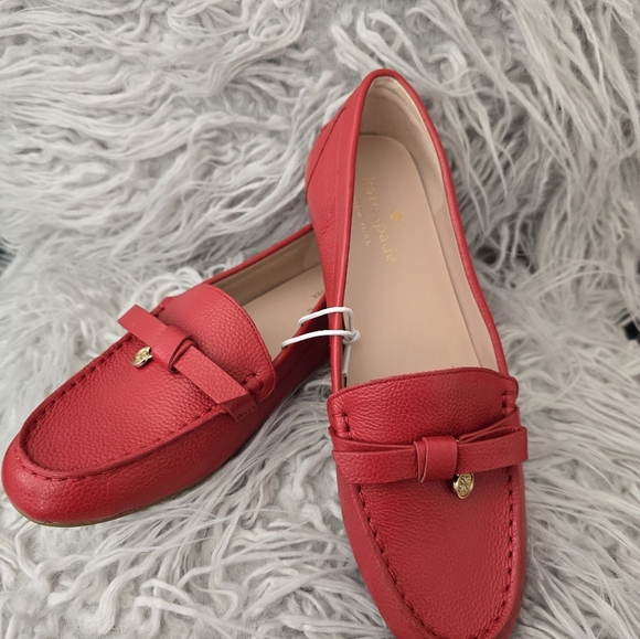 Kate Spade Red Leather Loafers 8usa - Picture 2 of 10